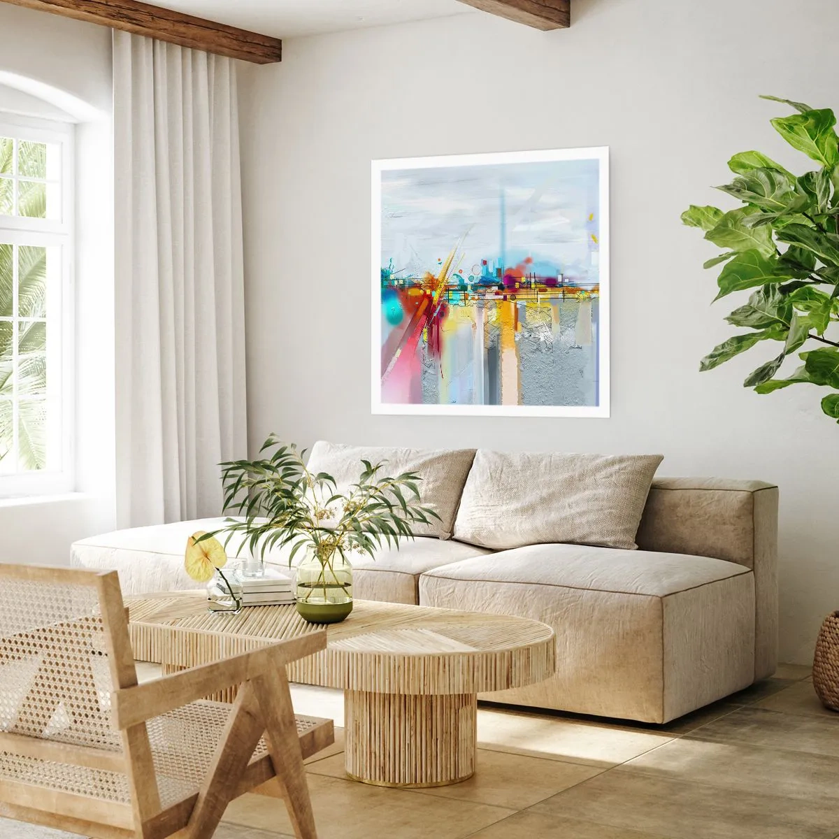 Poster - Pod de bucurie peste râul vieții - 60x60 cm