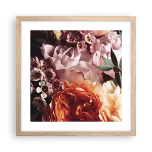Poster în ramă de stejar deschis - Înghesuite în frumusețe - 40x40 cm