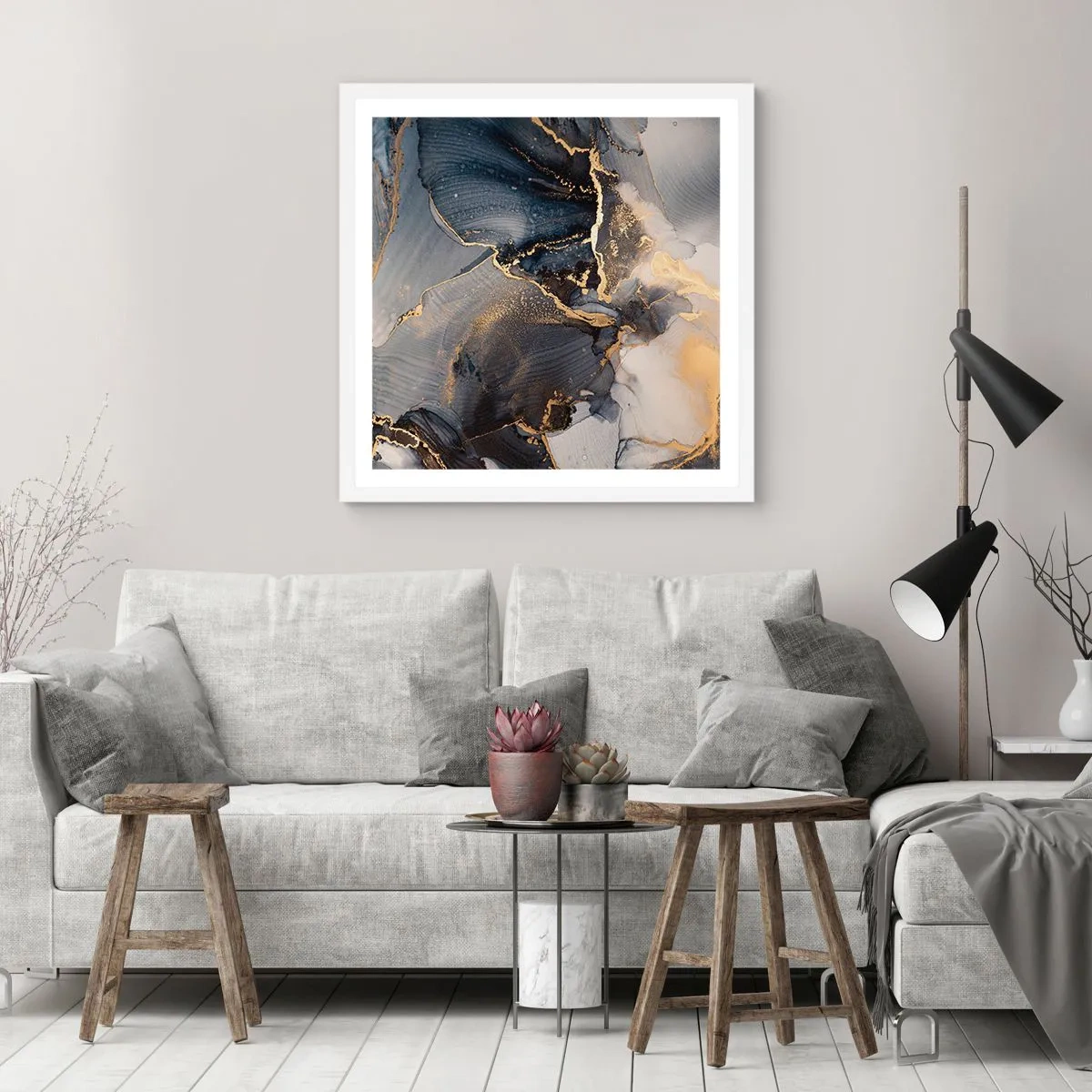 Poster în ramă albă - Viața unei pietre - 60x60 cm