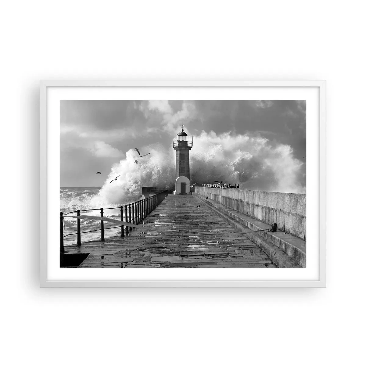 Poster în ramă albă - Fără frică  - 70x50 cm