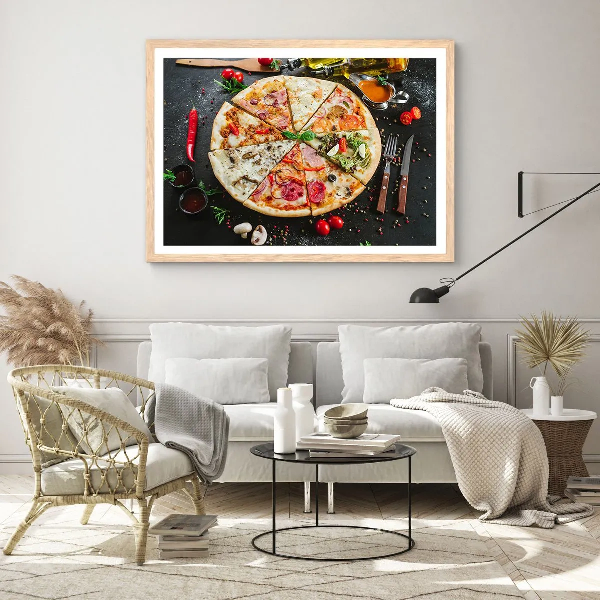 Poster în ramă de stejar deschis - Un evantai de arome - 50x40 cm