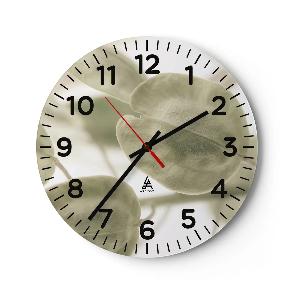 Ceas de perete - Ceas pe sticlă - La început au fost frunzele... - 40x40 cm