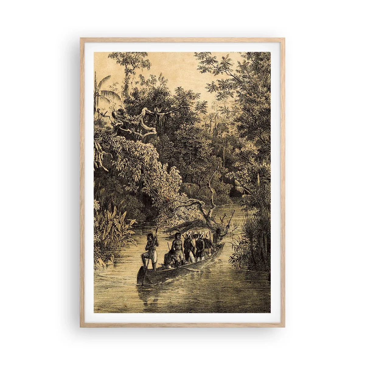 Poster în ramă de stejar deschis - Călătorie la sursă - 70x100 cm