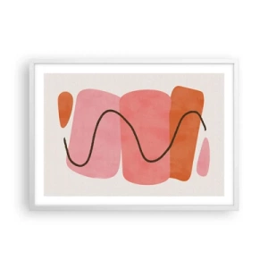 Poster în ramă albă - Mișcarea blândă a formelor - 70x50 cm