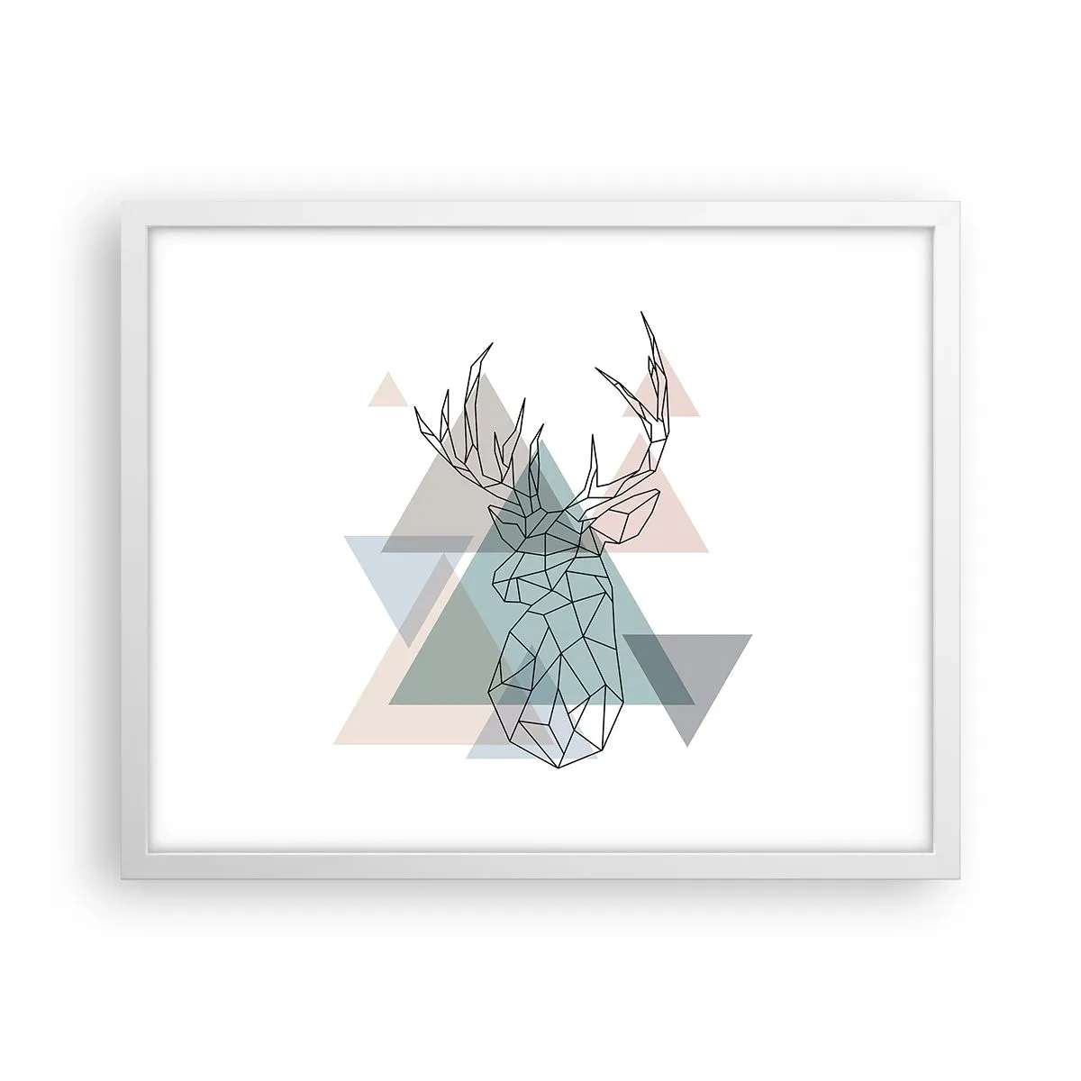 Poster în ramă albă - Într-o pădure geometrică - 50x40 cm