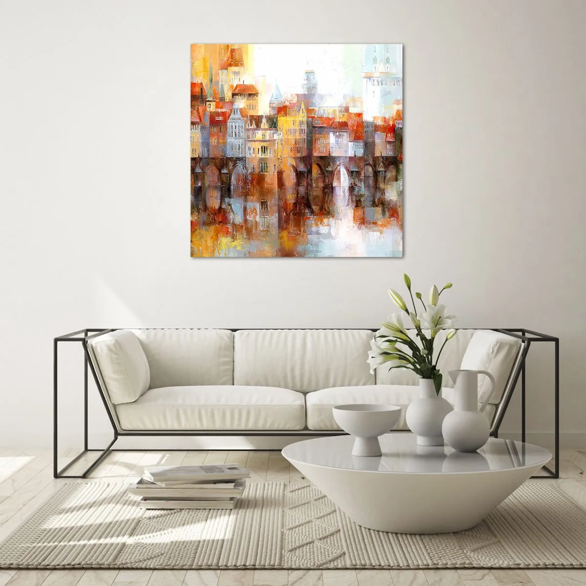 Tablou pe sticlă - Frumos și sub pod - 70x70 cm