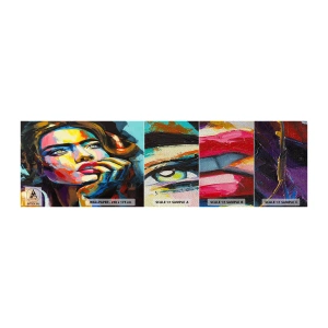 Mostră tapet Premium Sand - Visele ca niște păsări se înalță pe cer - Portretul unei femei, Față, Bucată - 100x30 cm