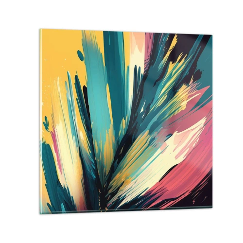 Tablou pe sticlă - Compoziția - o explozie de bucurie - 70x70 cm