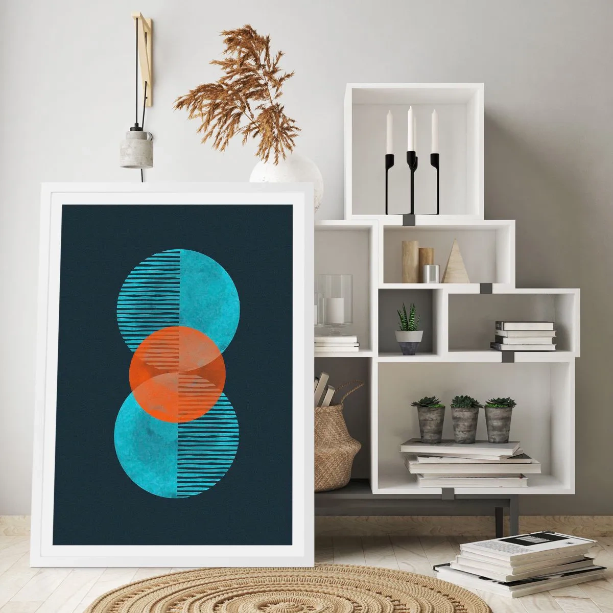 Poster în ramă albă - Compoziție simetrică - 70x100 cm