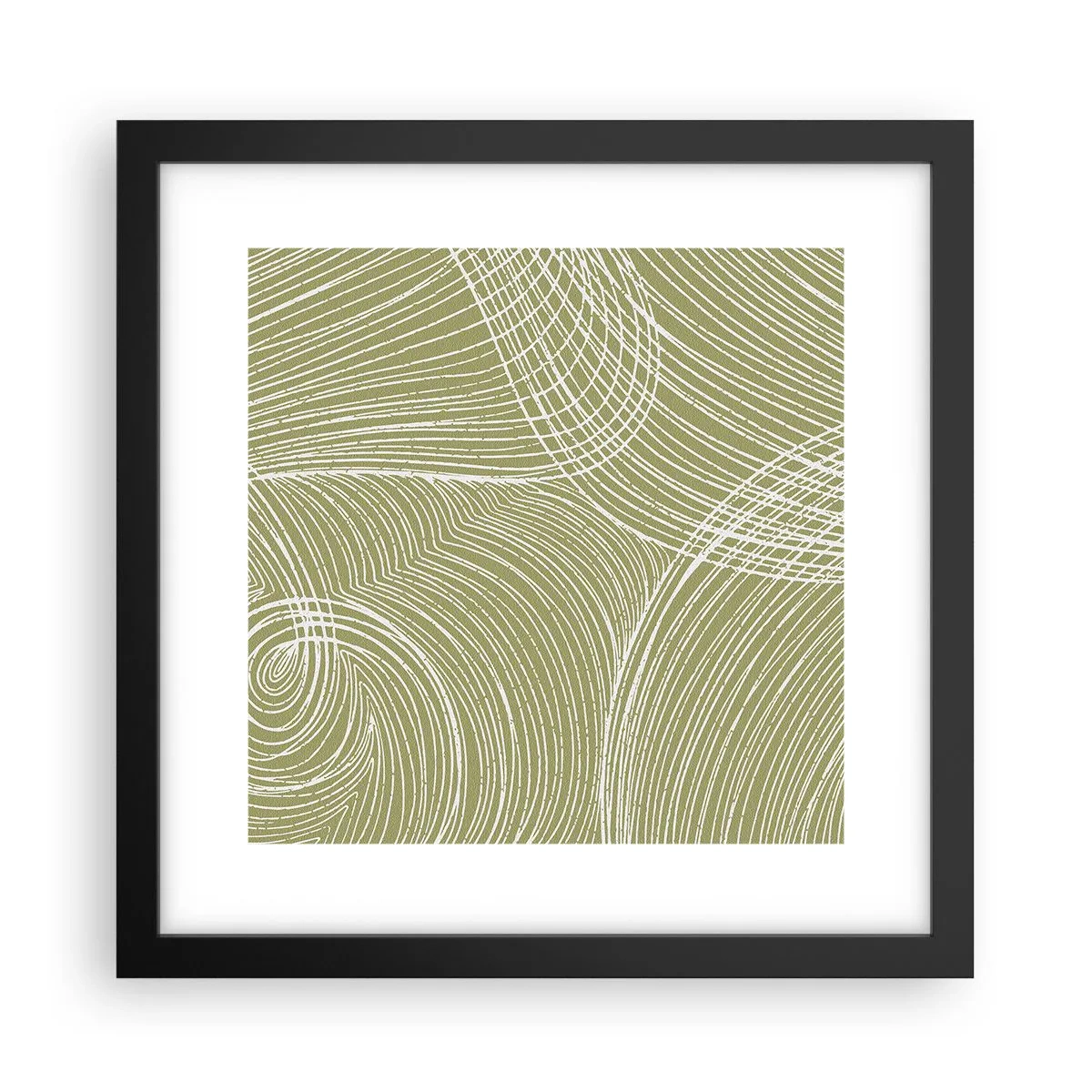Poster în ramă neagră - Abstracție complicată în alb - 30x30 cm