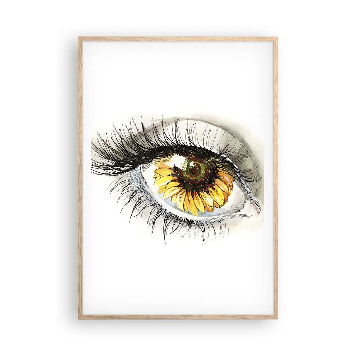 Poster în ramă de stejar deschis - O privire la fel de fierbinte ca vara - 70x100 cm