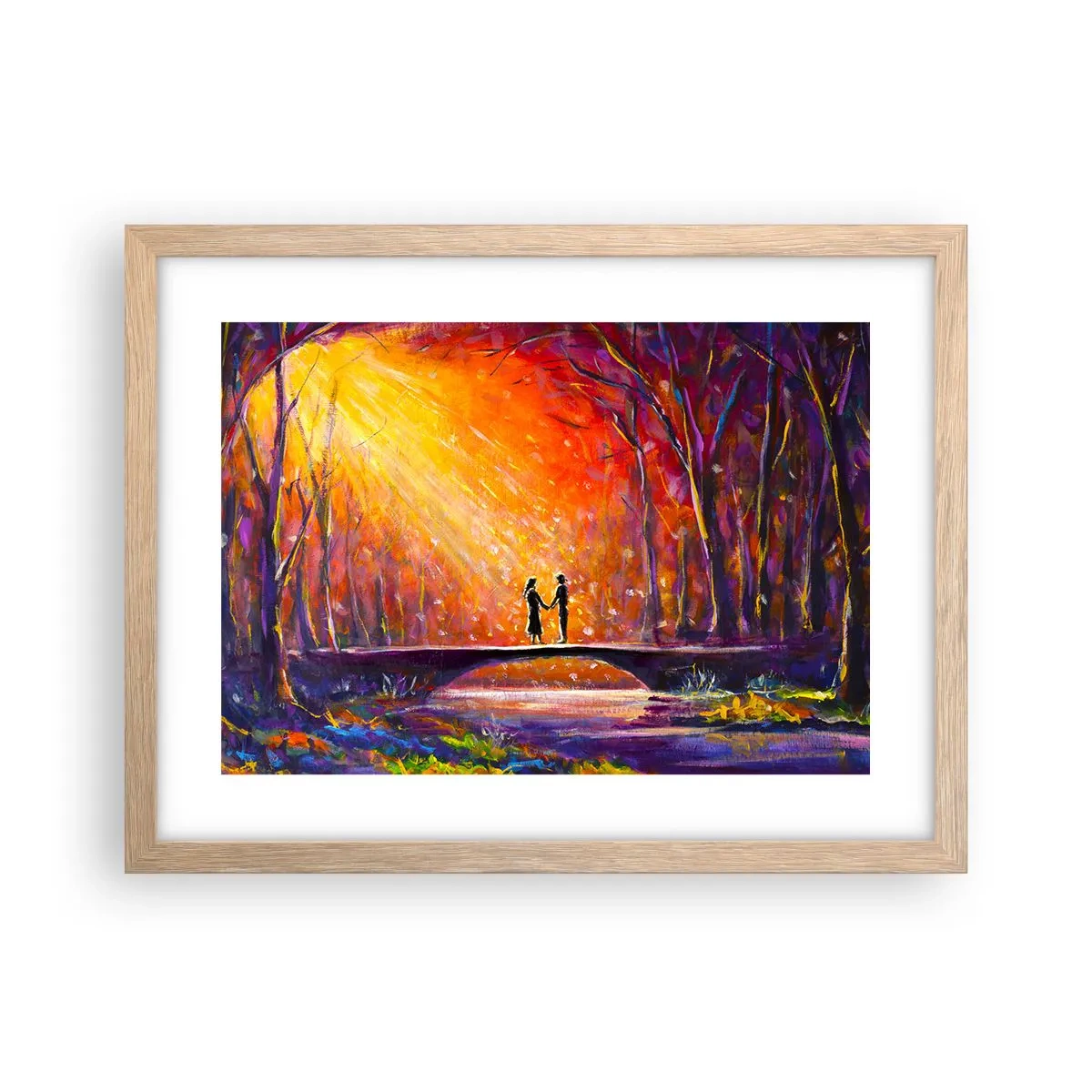 Poster în ramă de stejar deschis - Și cerul îi iubește - 40x30 cm