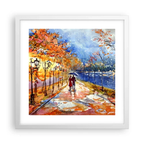 Poster în ramă albă - Împreună până la limita de timp - 40x40 cm