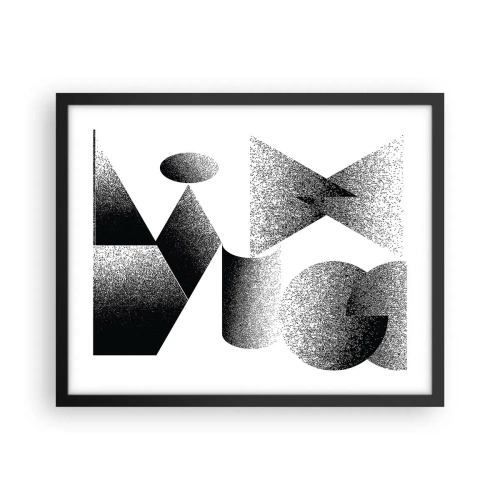 Poster în ramă neagră - Unghiuri și ovale - 50x40 cm