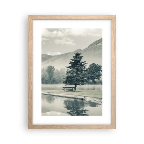 Poster în ramă de stejar deschis - Lacul încă doarme - 30x40 cm