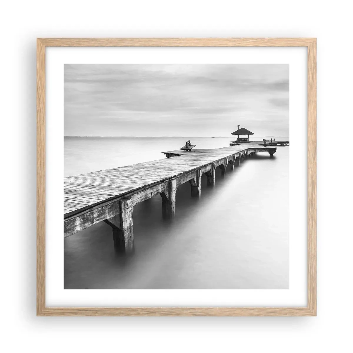 Poster în ramă de stejar deschis - În depărtare - 50x50 cm