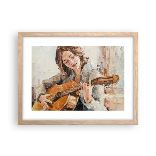 Poster în ramă de stejar deschis - Concert pentru chitară și inima unei fete - 40x30 cm