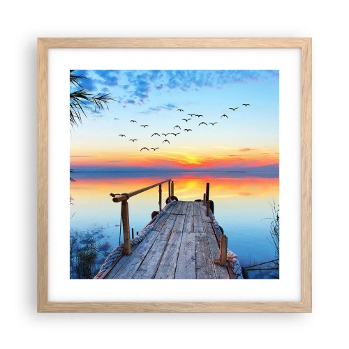 Poster în ramă de stejar deschis - E timpul să ne întoarcem... - 40x40 cm