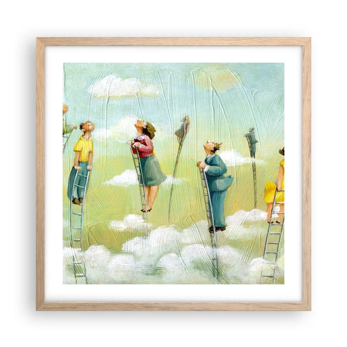 Poster în ramă de stejar deschis - Urmează-ți visul - 50x50 cm