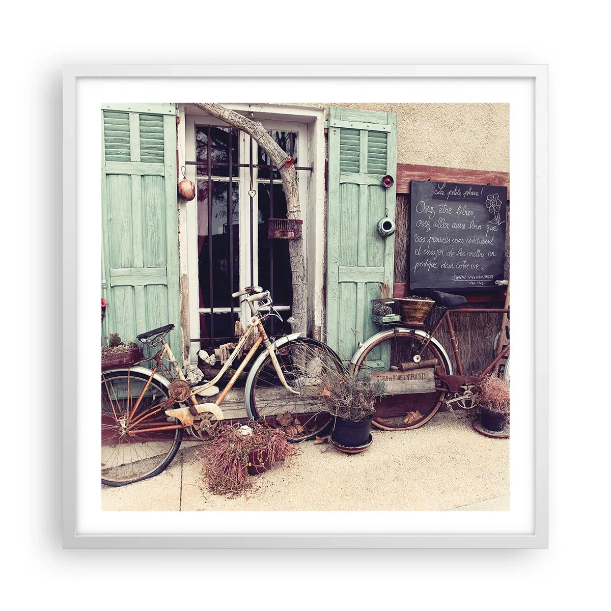 Poster în ramă albă - Trăiască provincia! - 60x60 cm