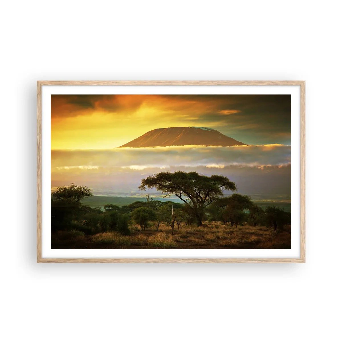 Poster în ramă de stejar deschis - Visul unui călător - 91x61 cm