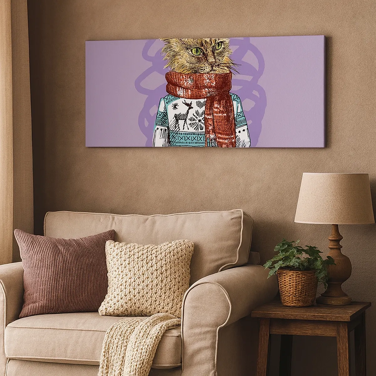 Tablou pe pânză - Motanul nu numai încălțat - 30x30 cm