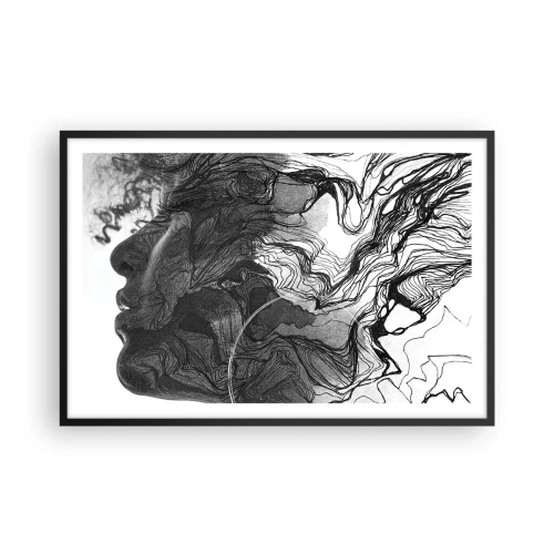 Poster în ramă neagră - Încurcată în vise - 91x61 cm