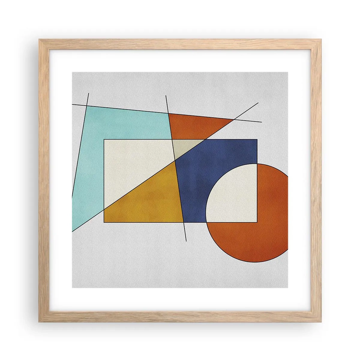 Poster în ramă de stejar deschis - Abstracție: distracție modernistă - 40x40 cm