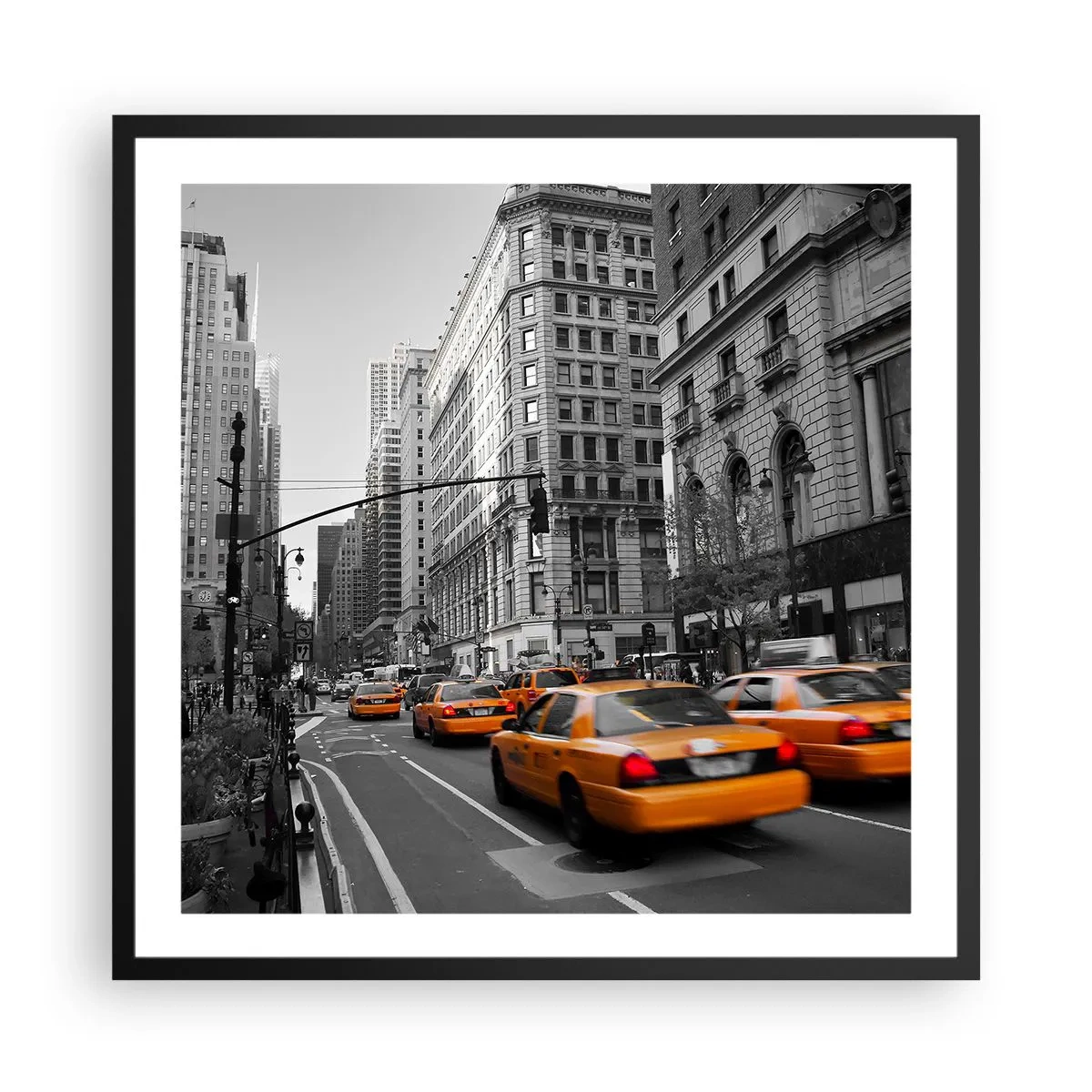 Poster în ramă neagră - Soarele marelui oraș - 60x60 cm