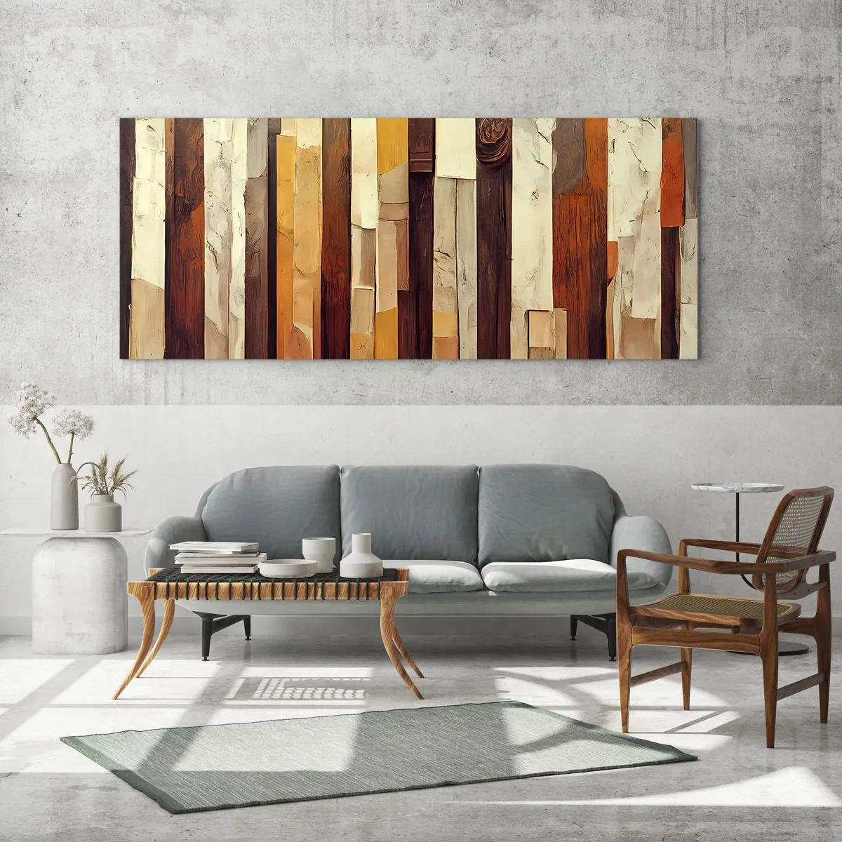 Tablou pe sticlă - Imnul copacilor din pădure - 100x40 cm