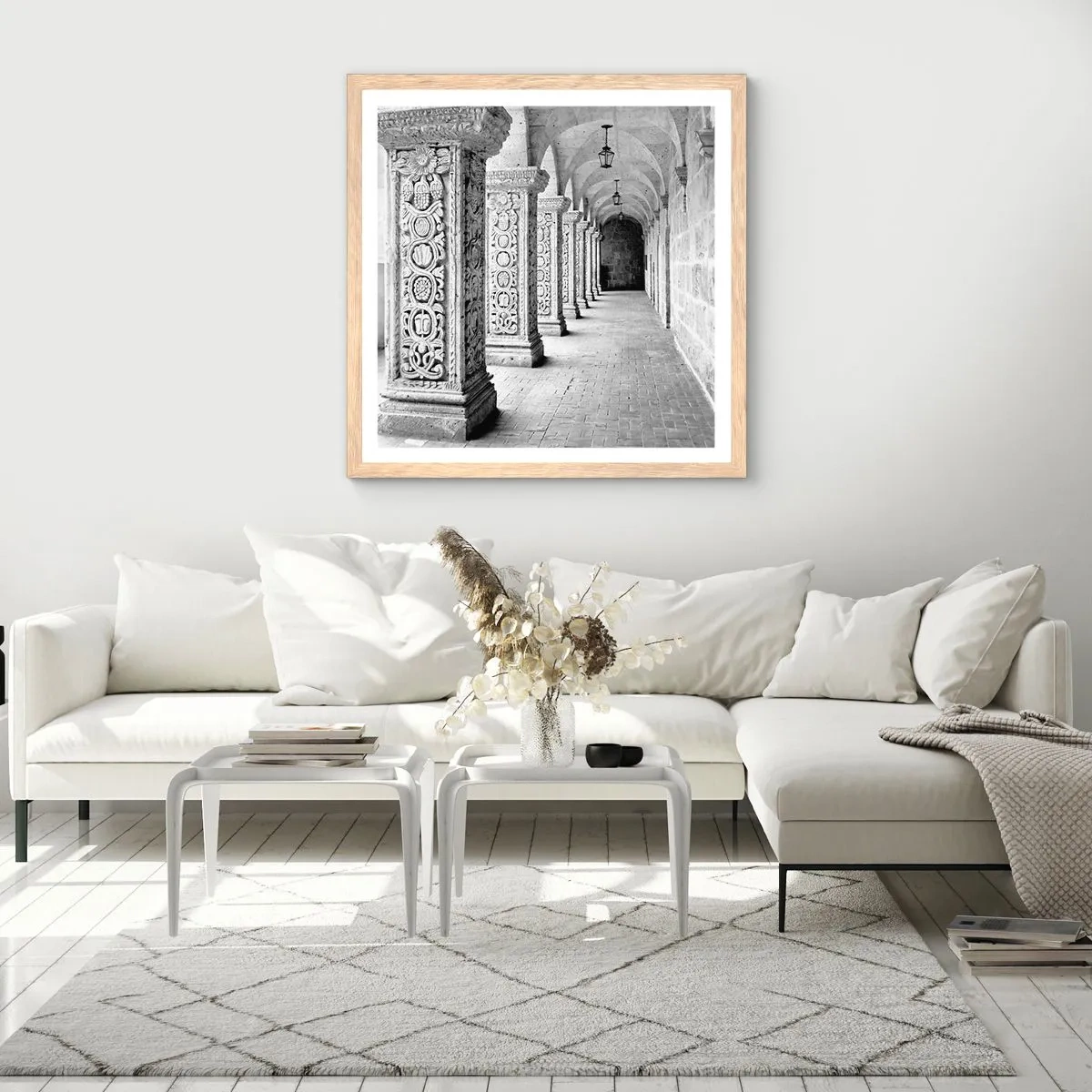 Poster în ramă de stejar deschis - Și încotro…? - 30x30 cm