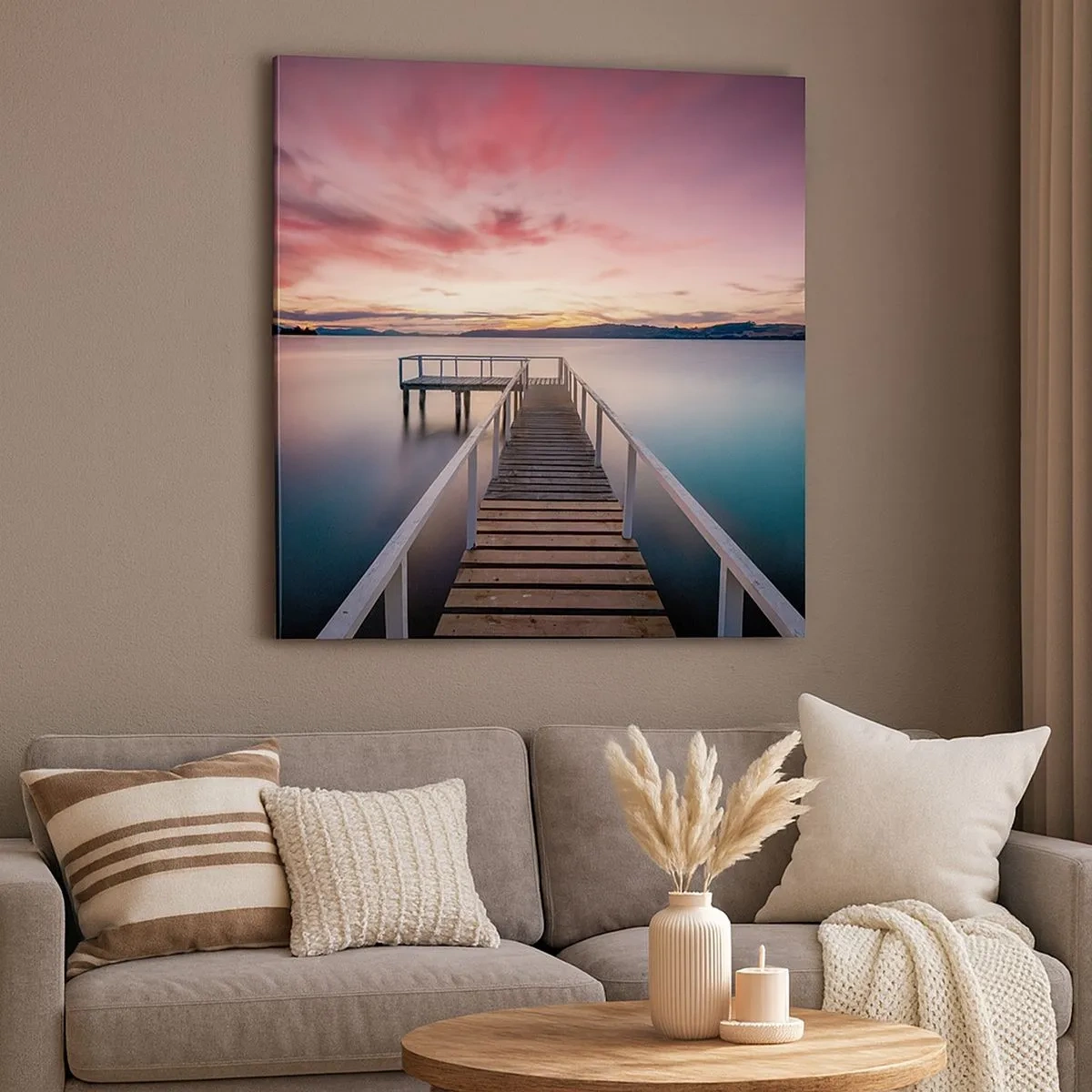 Tablou pe pânză - Flacăra blândă a serii - 30x30 cm