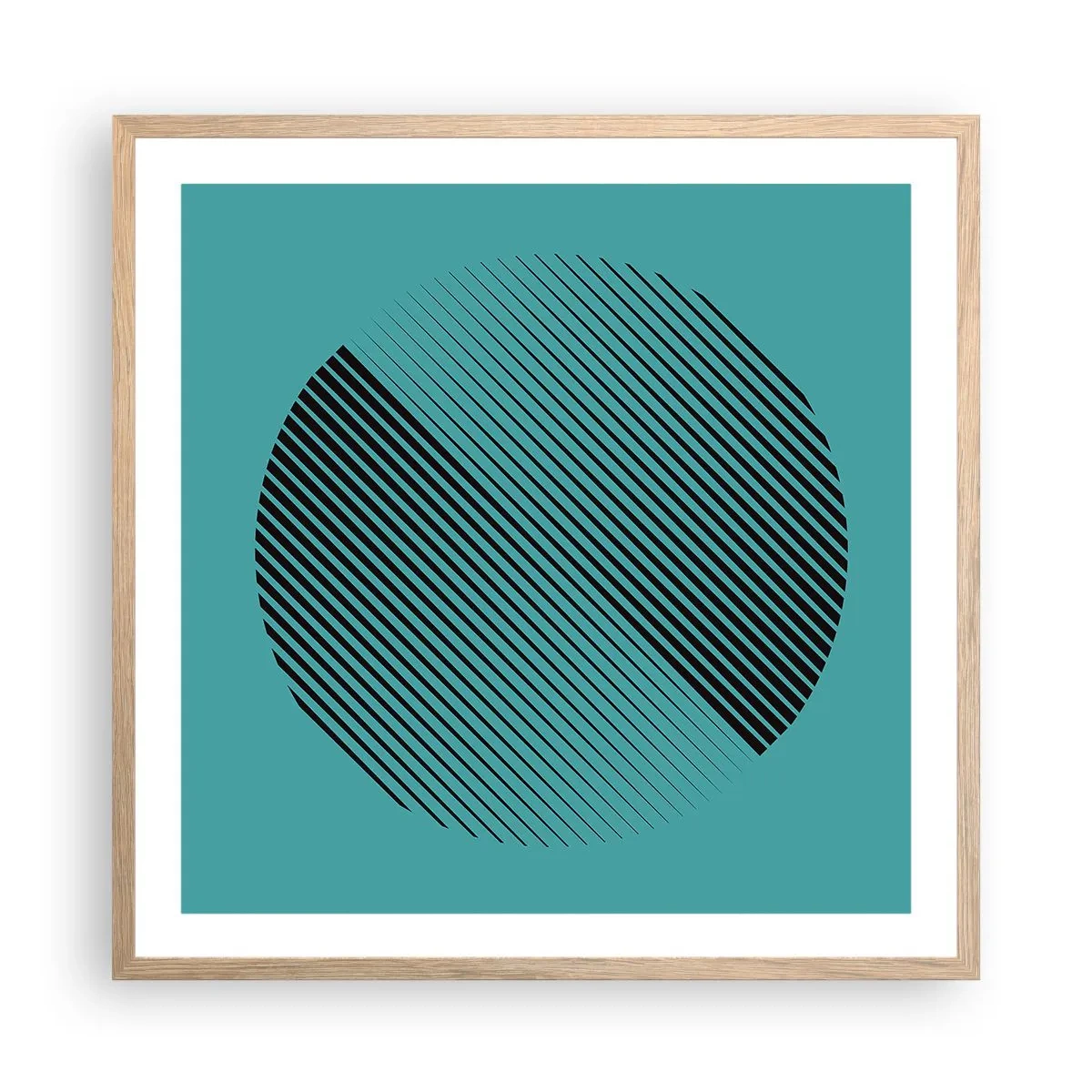 Poster în ramă de stejar deschis - Cercul - o variație geometrică - 60x60 cm