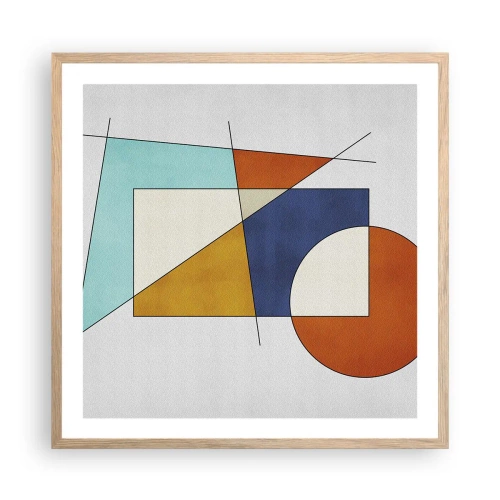 Poster în ramă de stejar deschis - Abstracție: distracție modernistă - 60x60 cm