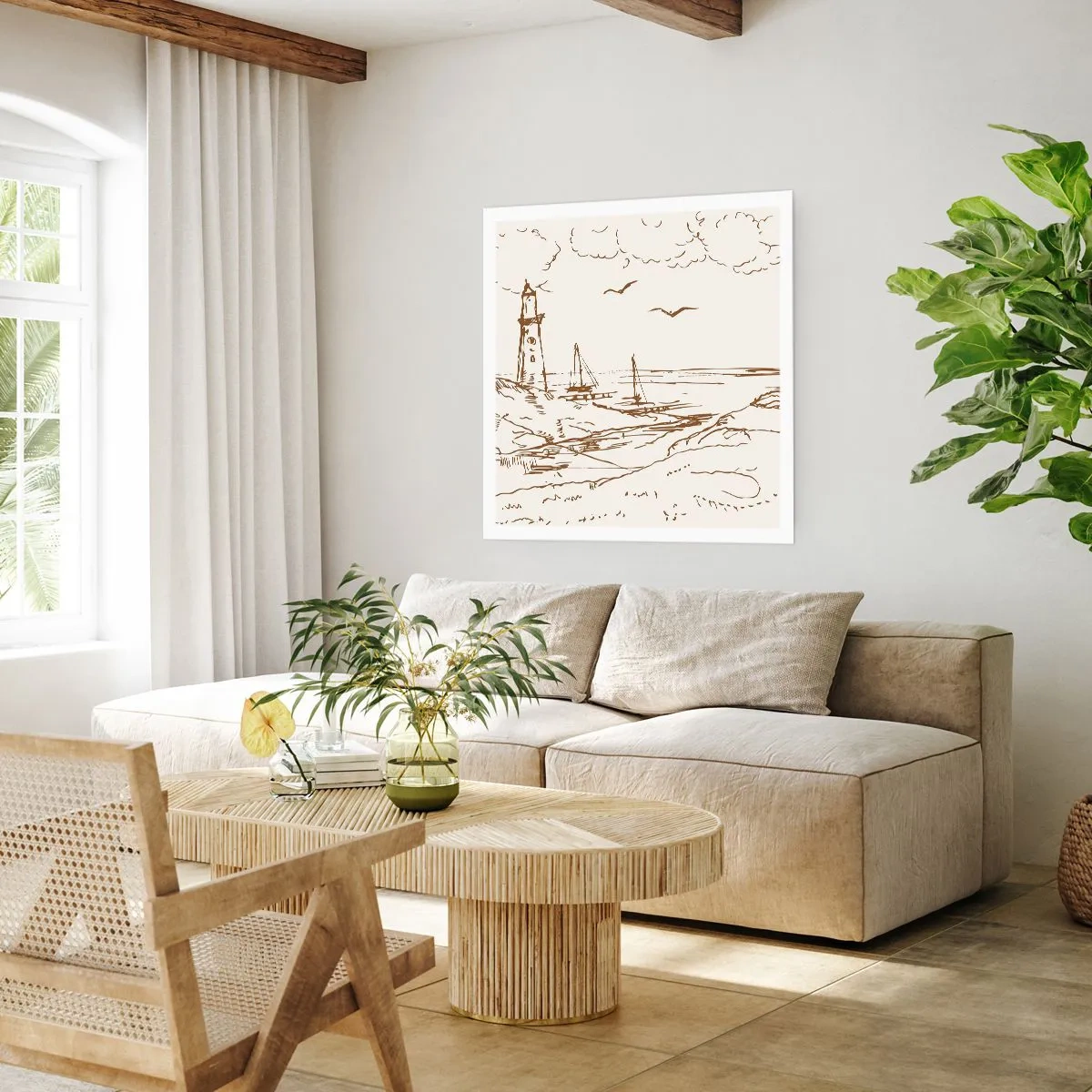 Poster - Schiță de amintiri de vară - 60x60 cm