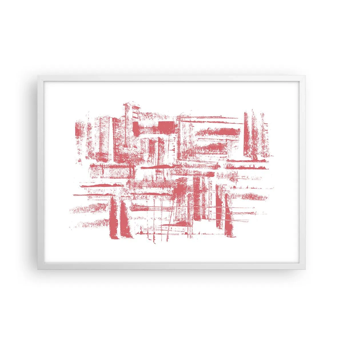 Poster în ramă albă - Orașul roșu - 70x50 cm