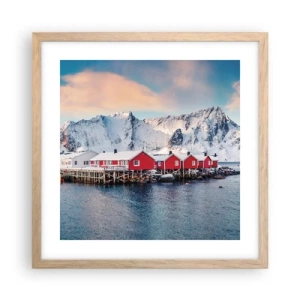 Poster în ramă de stejar deschis - Retragerea nordică - 40x40 cm