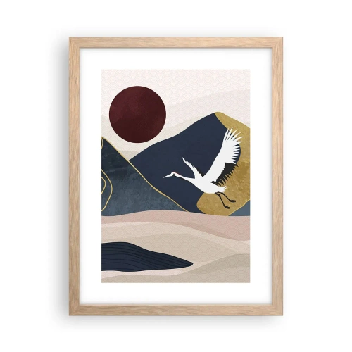 Poster în ramă de stejar deschis - Și ziua a zburat din nou - 30x40 cm