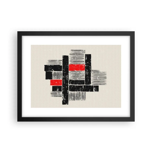 Poster în ramă neagră - Roșu și negru - 40x30 cm