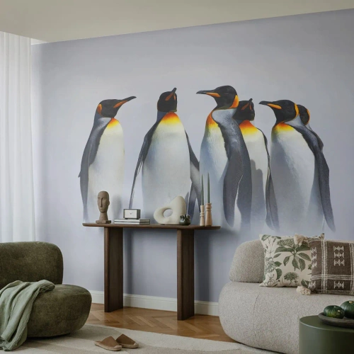 Tapet Premium Canvas - Întâlnire în rochie de seară - Animale, Pinguin, Natură - 250x175 cm