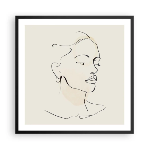 Poster în ramă neagră - Cu o linie sigură - 60x60 cm