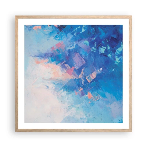Poster în ramă de stejar deschis - Abstracție de iarnă - 60x60 cm