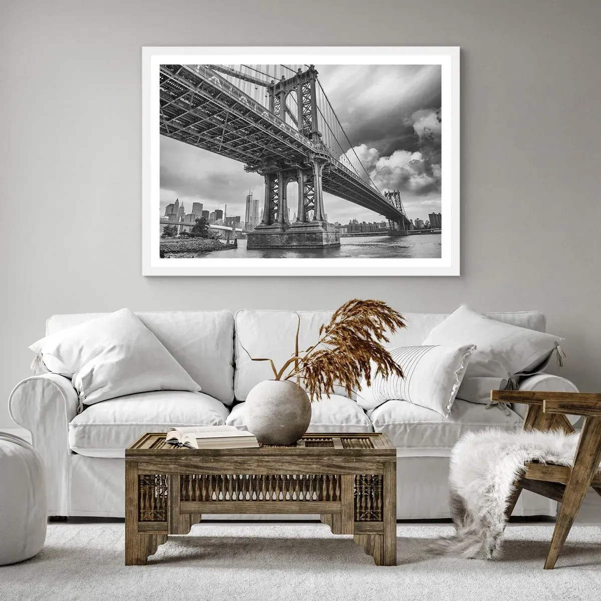 Poster în ramă albă - Spre inima orașului - 50x40 cm