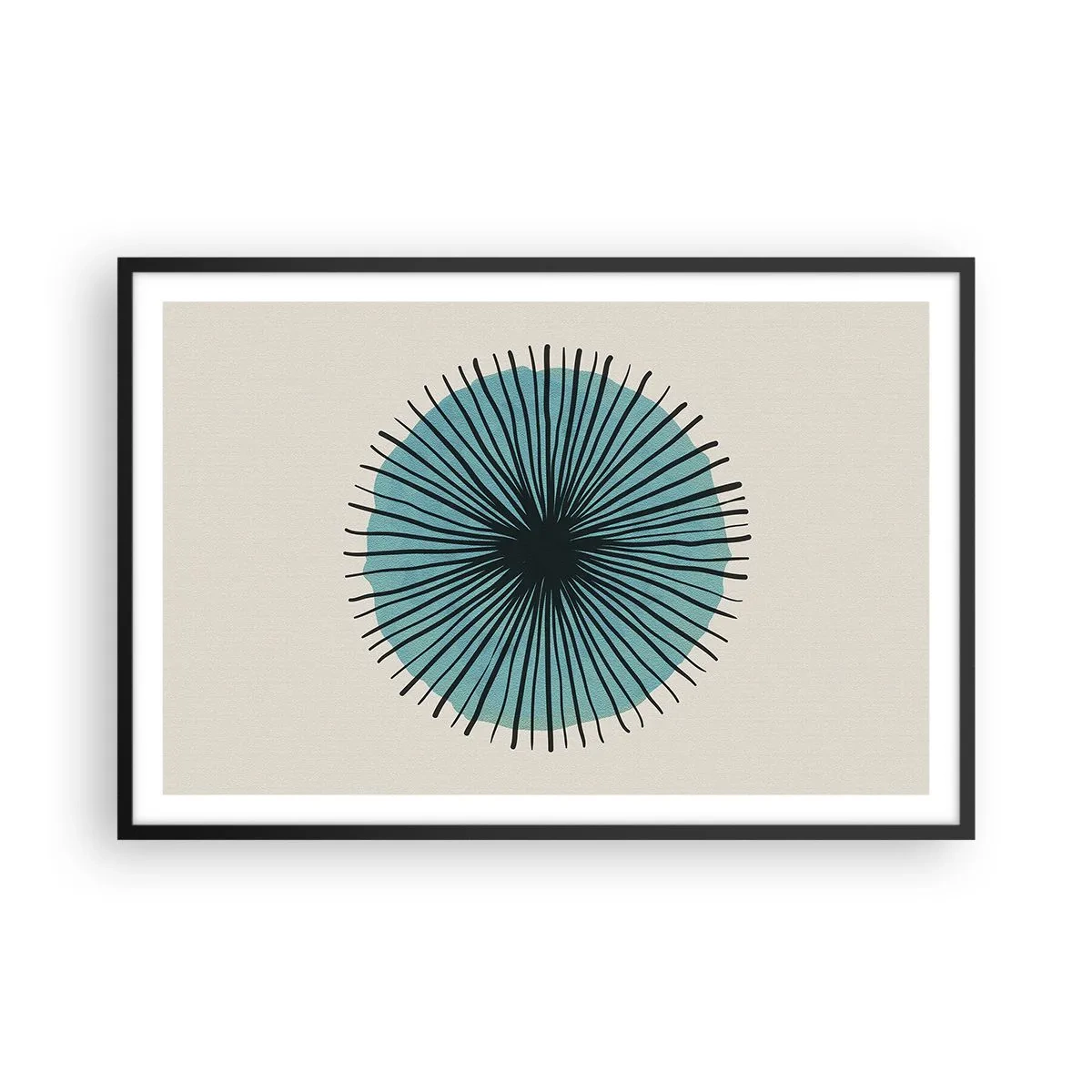 Poster în ramă neagră - Radiant pe albastru - 91x61 cm