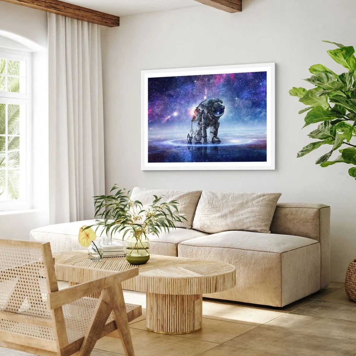 Poster în ramă albă - Cerul înstelat de deasupra mea - 40x30 cm