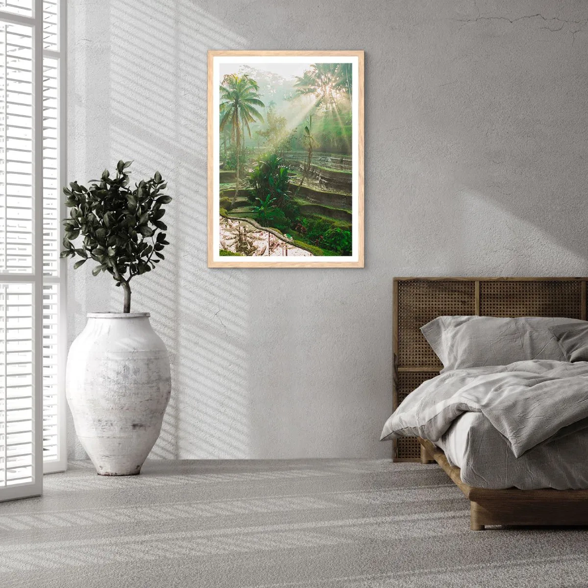 Poster în ramă de stejar deschis - Crescând la soare - 50x70 cm