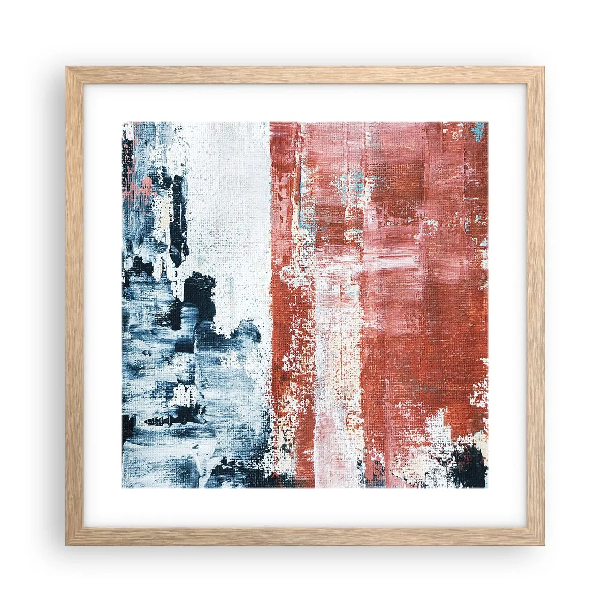 Poster în ramă de stejar deschis - Jumi-juma abstract - 40x40 cm