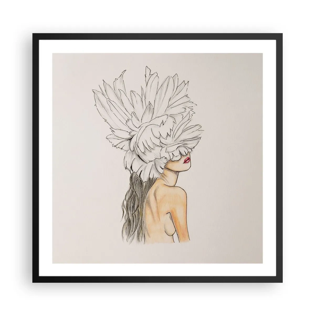 Poster în ramă neagră - Frumusețe încoronată - 60x60 cm