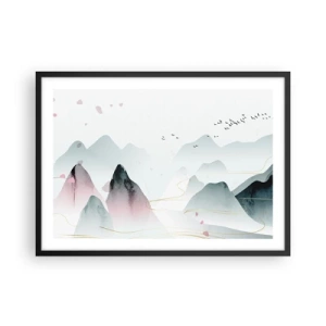 Poster în ramă neagră - Peste vârfuri - 70x50 cm