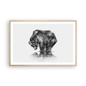 Poster în ramă de stejar deschis - Mă bucur să văd pe cineva apropiat - 91x61 cm